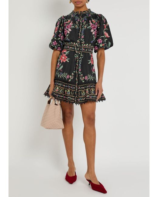 FARM Rio Belle Garden Floral-Print Cotton-Blend Mini Dress in Black | Lyst FARM Rio Belle Garden Floral-Print Cotton-Blend Mini Dress in Black | Lyst