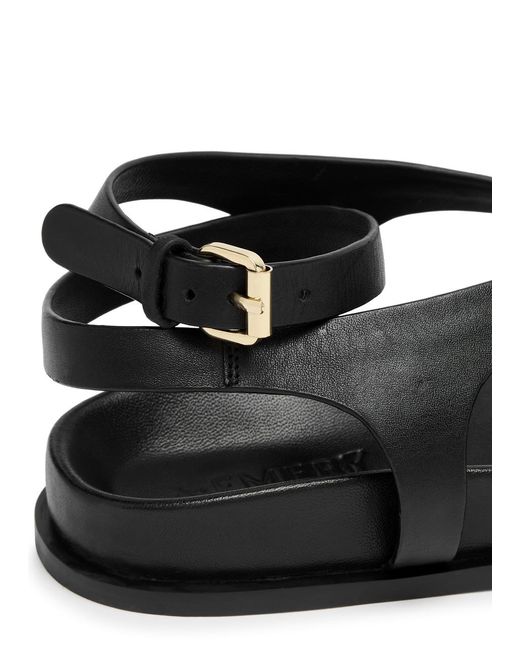 A.Emery Black Jalen Slim Leather Sandals