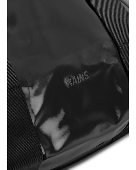 Rains Black W3 Mini Rubberised Tote