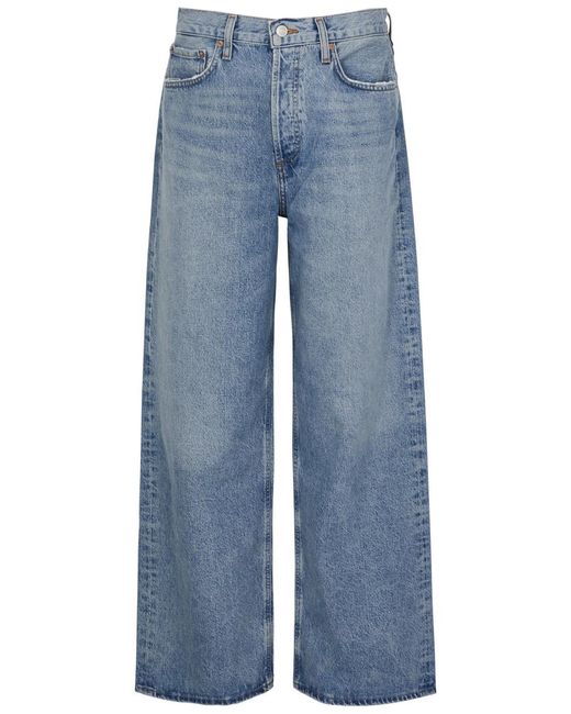Agolde Blue Low Slung baggy Wide-leg Jeans