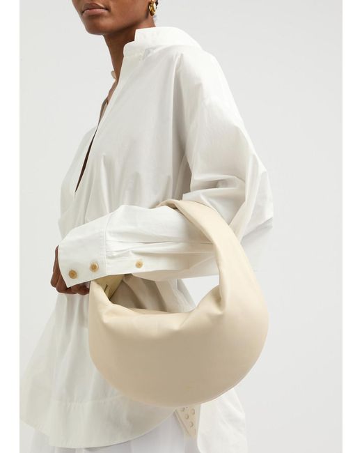 Khaite Natural Olivia Medium Leather Top Handle Bag