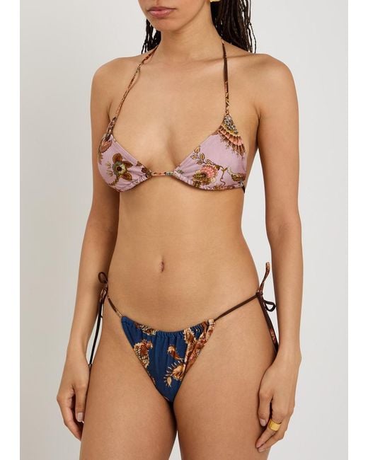 Zimmermann Blue Aster Spliced Printed Bikini