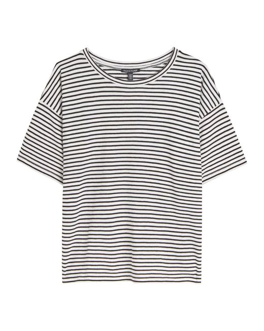 Eileen Fisher Multicolor Striped Cotton-Knit T-Shirt