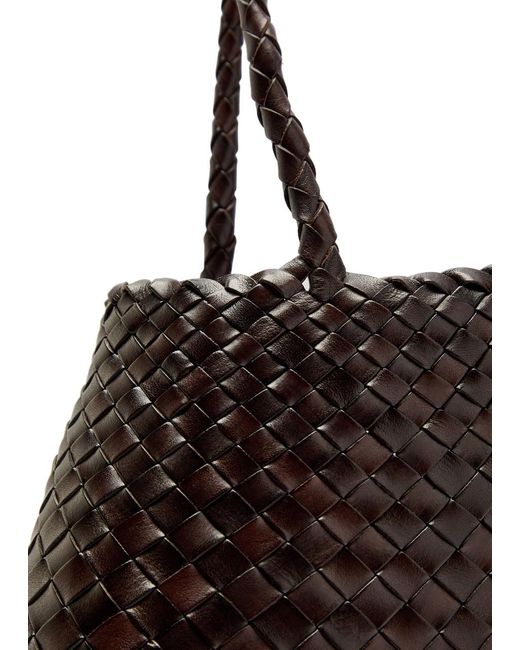 Dragon Diffusion Black Santa Croce Big Woven Leather Tote Bag