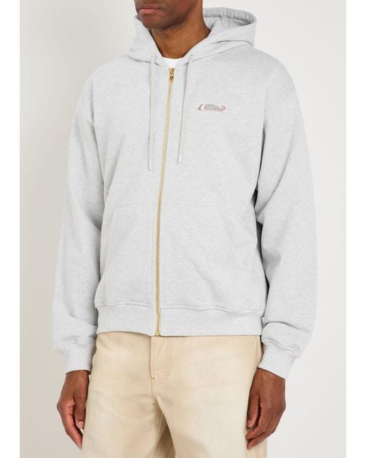 Casablanca White Hooded Cotton Sweatshirt for men