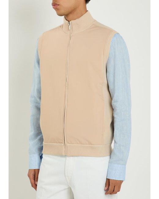 Raith Natural Davi Hybrid Panelled Stretch-Knit Gilet for men
