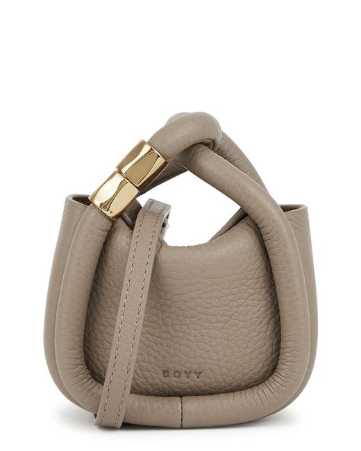 Boyy Metallic Wonton Charm Leather Top Handle Bag