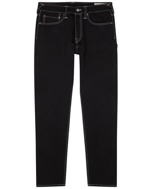 Evisu Black Logo-print Slim-leg Jeans for men
