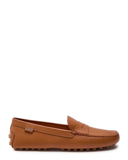 Tod's Brown Gommino Leather Loafers