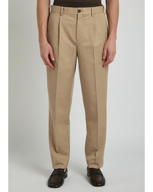 Wax London Natural Aubyn Tapered-Leg Twill Trousers for men