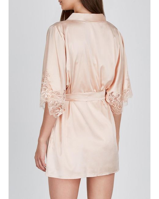Fleur Of England Pink Signature Silk-Blend Robe