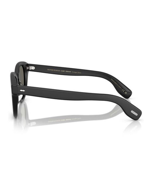 Oliver Peoples Black Cary Grant Sun Round-Frame Sunglasses for men