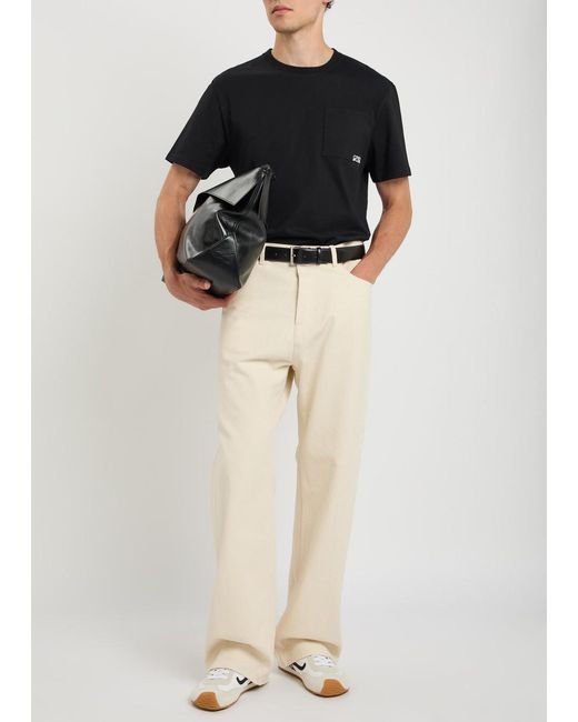 Loewe Black Logo-Embroidered Cotton T-Shirt for men