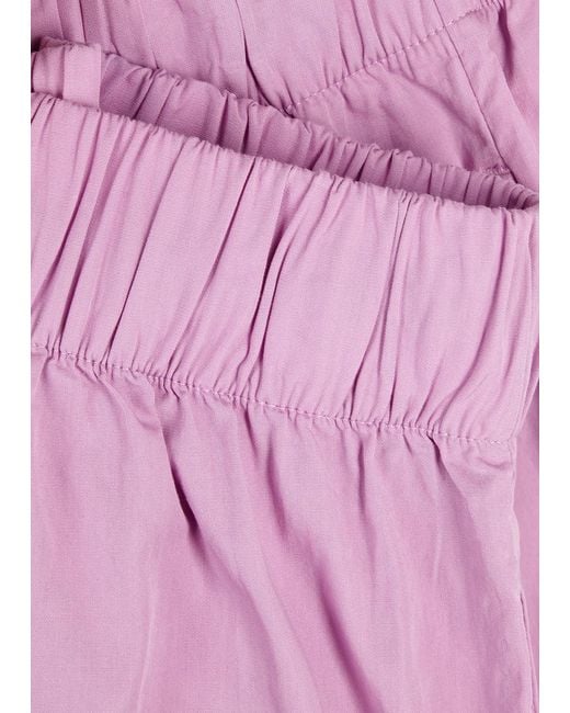 Tekla Purple Poplin Pyjama Shorts for men