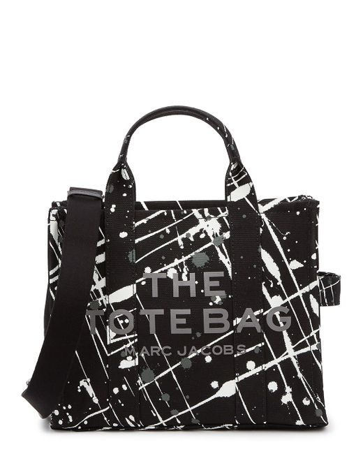 Marc Jacobs The Splatter Tote Small Black Printed Canvas Bag | Lyst UK
