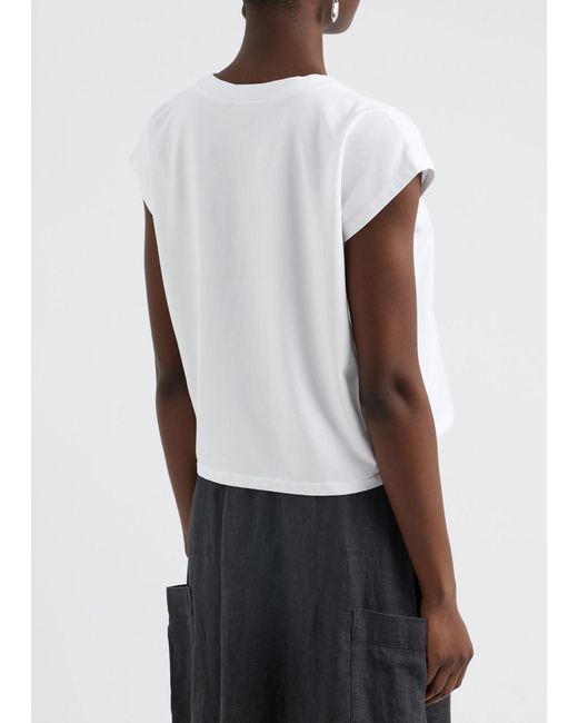 Eileen Fisher White Stretch-Cotton T-Shirt