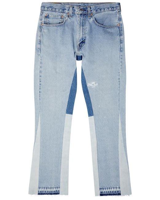 Jeanius Bar Atelier Blue Panelled Flared Jeans for men