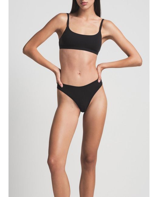 Skims Black Stretch-Jersey Scoop Bralette