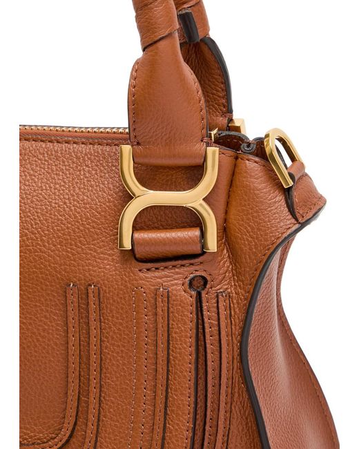 Chloé Brown Marcie Small Grained Leather Shoulder Bag