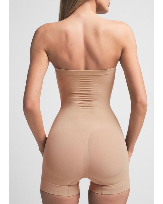 Skims Natural Seamless Sculpt Strapless Stretch-Woven Body Xxxl