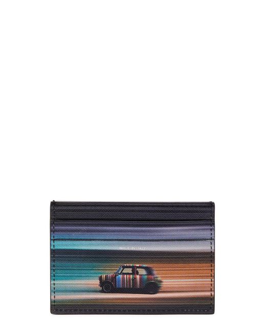Paul Smith Black Printed Leather Card Holder for men
