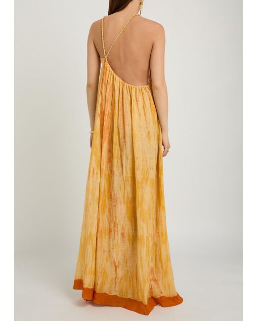 Delos Metallic Amaya Shibori Cotton And Silk-Blend Maxi Dress