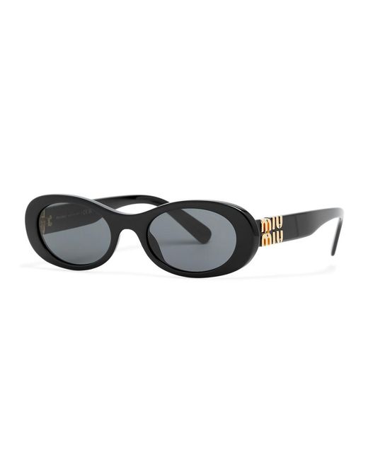 Miu Miu Black Oval-frame Sunglasses
