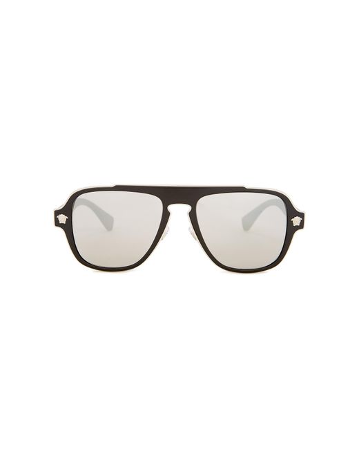 Versace Black Matte Aviator-Style Sunglasses, Sunglasses, , Matte for men