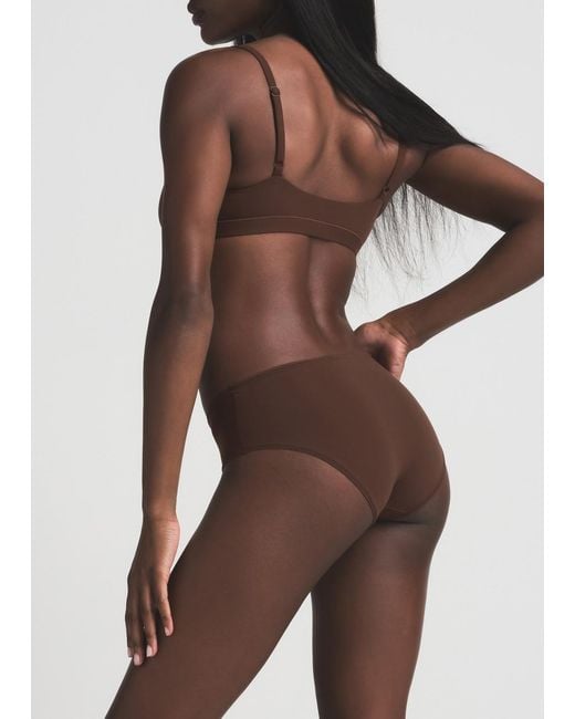 Skims Brown Stretch-Jersey Briefs
