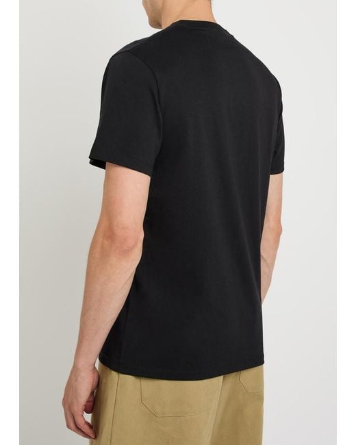 Loewe Black Logo-Embroidered Cotton T-Shirt for men