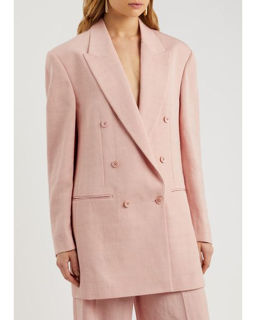 Petar Petrov Pink Back To Town Double-Breasted Blazer