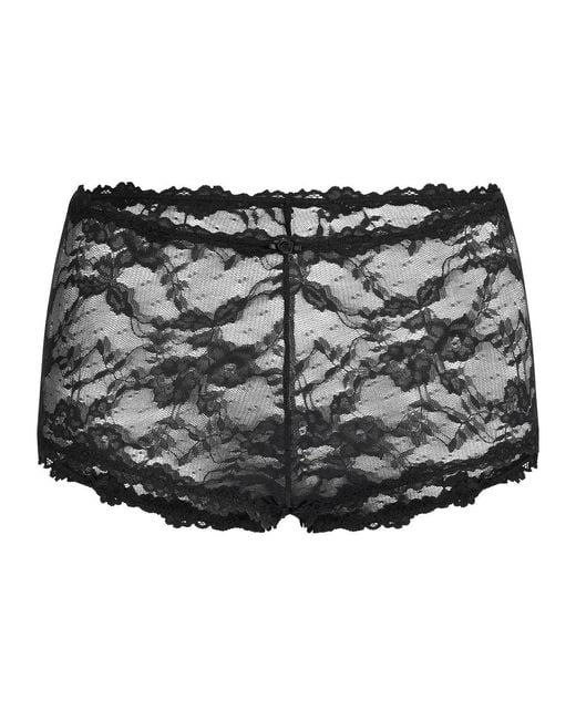 Skims Gray Stretch-Lace Boy Short