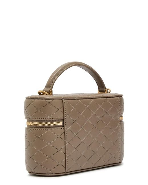 Saint Laurent Brown Gaby Mini Quilted Leather Top Handle Bag