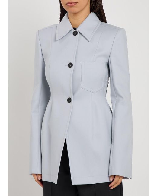 Sportmax Gray Fitted Cotton-Blend Jacket