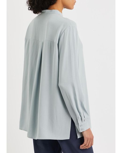 Eileen Fisher Blue Silk-georgette Shirt