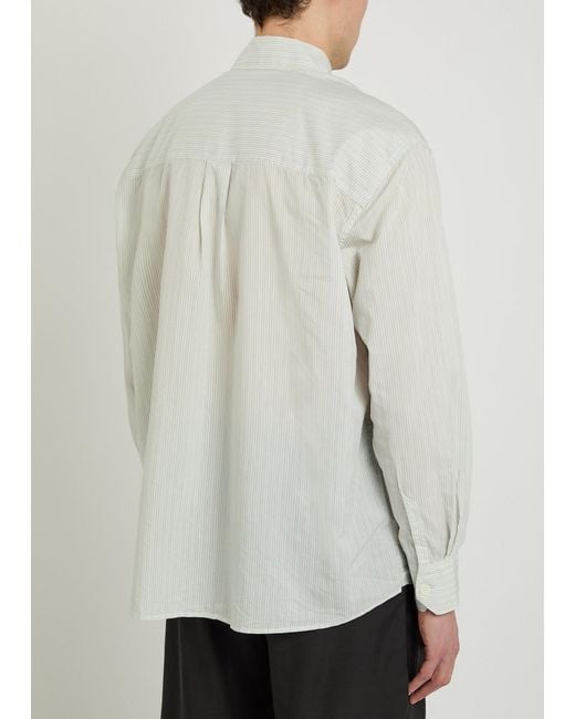 Our Legacy White Above Pinstriped Cotton-Blend Shirt for men