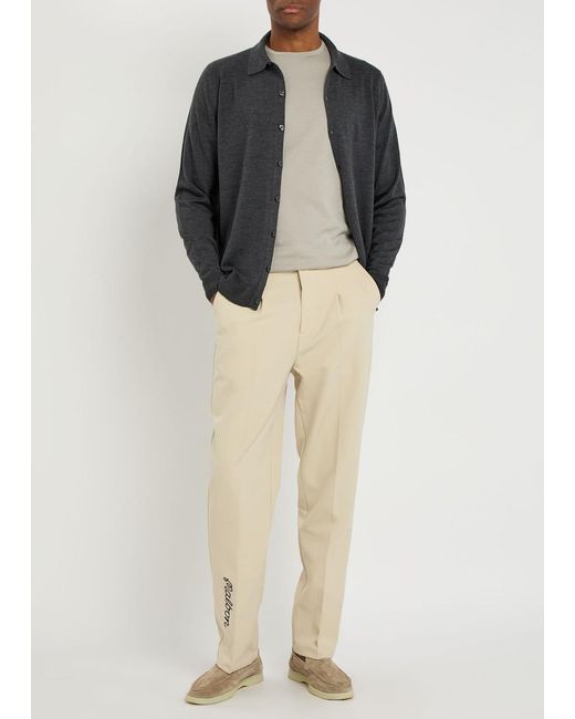 John Smedley Black Tibor Merino Wool Overshirt for men