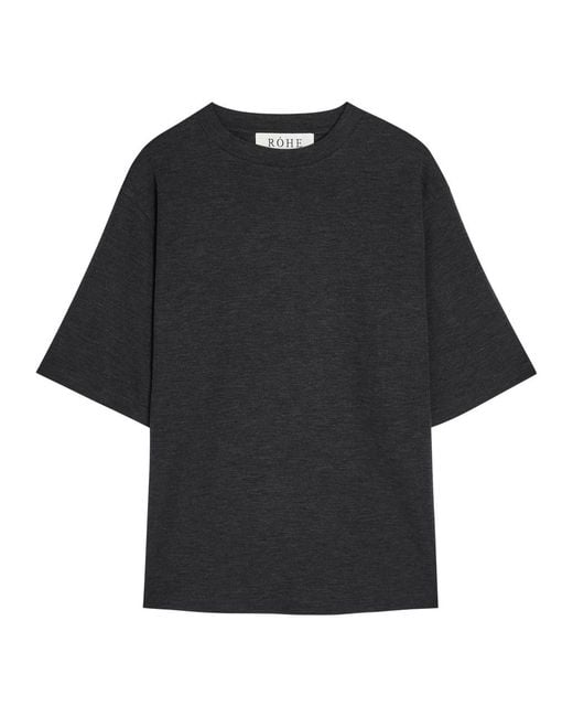 Rohe Black Oversized Merino Wool T-Shirt