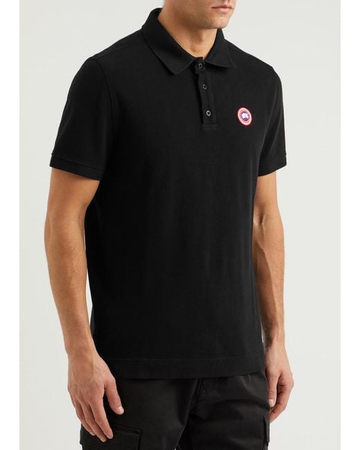 Canada Goose Black Beckley Logo Piqué Cotton Polo Shirt for men