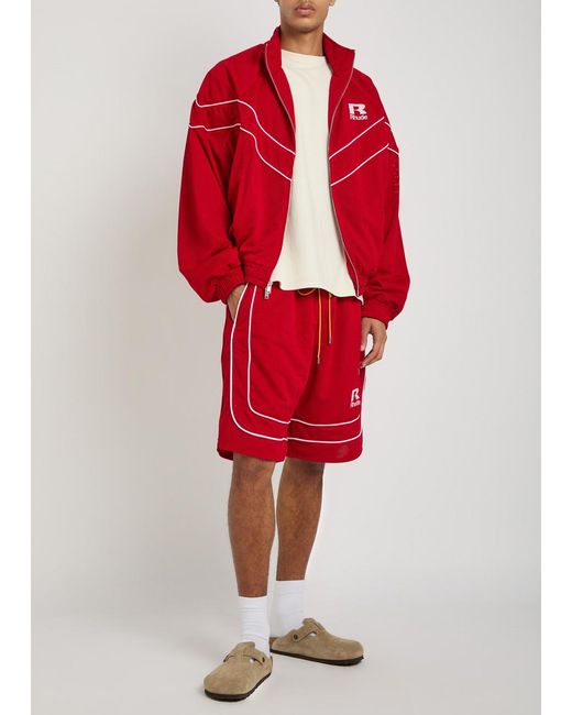 Rhude Red Pipe-Trimmed Mesh Track Jacket for men