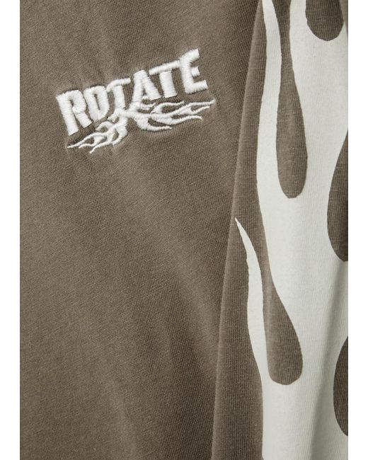 ROTATE SUNDAY Green Enzyme Printed Cotton Top