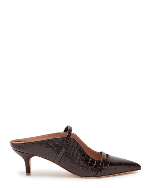 Malone Souliers Brown Maureen 45 Crocodile-Effect Leather Mules