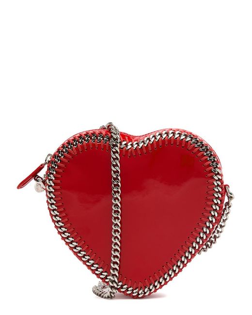 Stella McCartney Red Falabella Heart Patent Faux Leather Cross-Body Bag