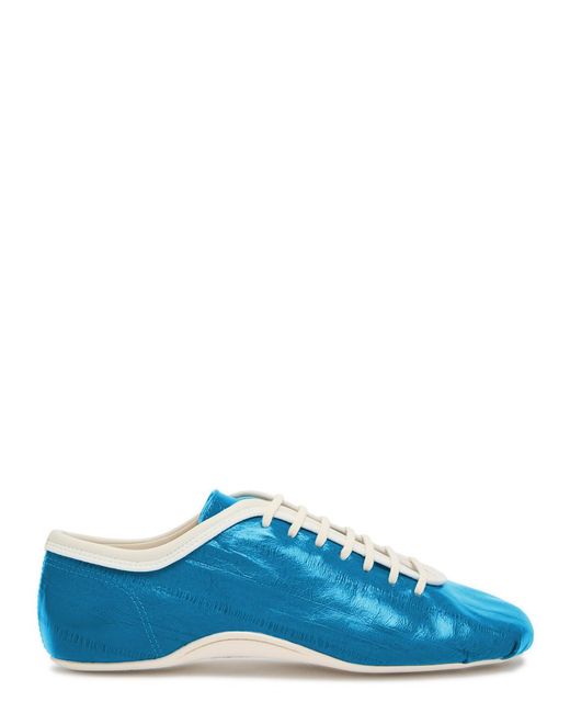 Dries Van Noten Blue Crinkled Leather Sneakers