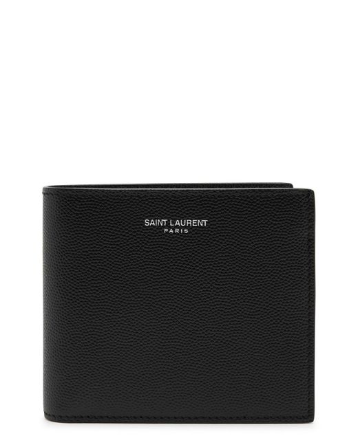 Saint Laurent Black East/West Pebbled Leather Wallet for men