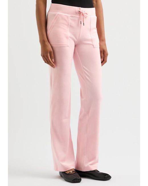 Juicy Couture Pink Del Ray Logo Velour Sweatpants