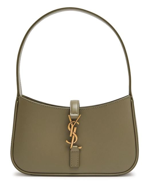 Saint Laurent Green Le 5 À 7 Mini Leather Top Handle Bag