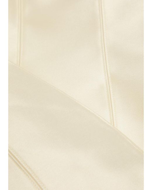 De La Vali Natural Zena Darted Crepe Mini Dress