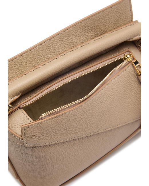 Loewe Brown Puzzle Edge Mini Leather Top Handle Bag
