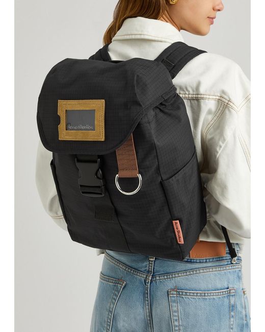 Acne Black Ripstop Nylon Backpack